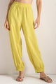 Pantalón en lino, Color Amarillo