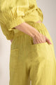 Pantalón en lino, Color Amarillo