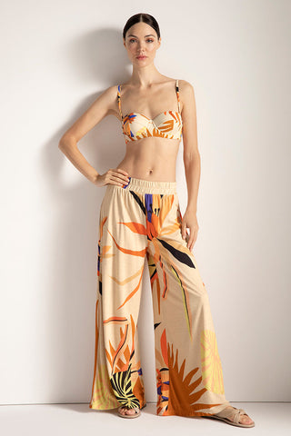 Pantalón con estampado, bota amplia