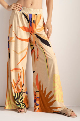 Pantalón con estampado, bota amplia