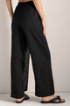Pantalón en lino con capas sobrepuestas, Color Negro