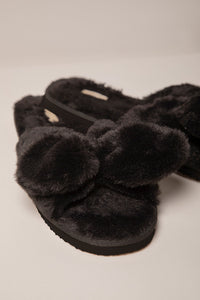 Pantuflas tipo sandalias con nudo fijo Color Negro