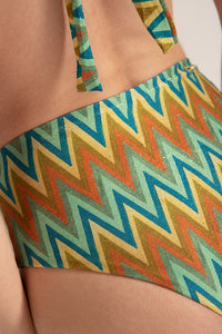Calzón culotte con estampado de zig zag multicolor