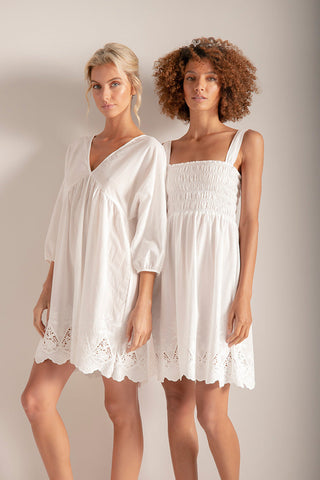 Pijama Camisola en algodón fresco Color Blanco