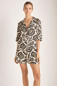 Pijama Short estampada de flores