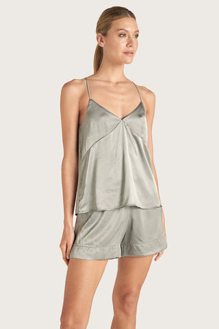 Pijama Short en satín, Verde