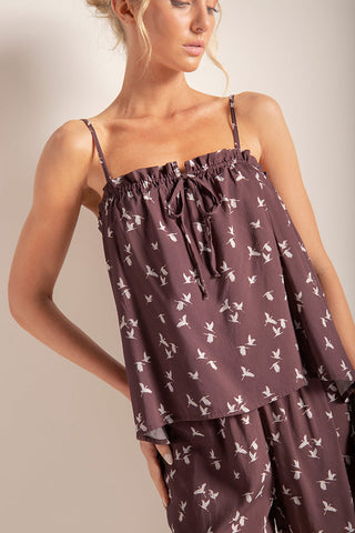 Pijama Short, blusa con escote recto y top interno para mayor soporte