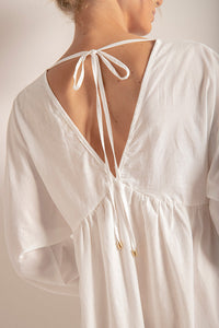Pijama Camisola en algodón fresco Color Blanco