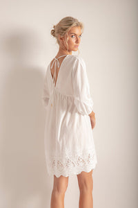 Pijama Camisola en algodón fresco Color Blanco