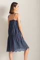 Pijama Camisola tiritas en voile con ruedo bordado