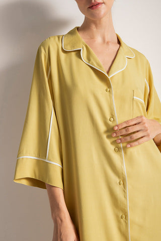 Pijama camisola manga corta, Color Amarillo