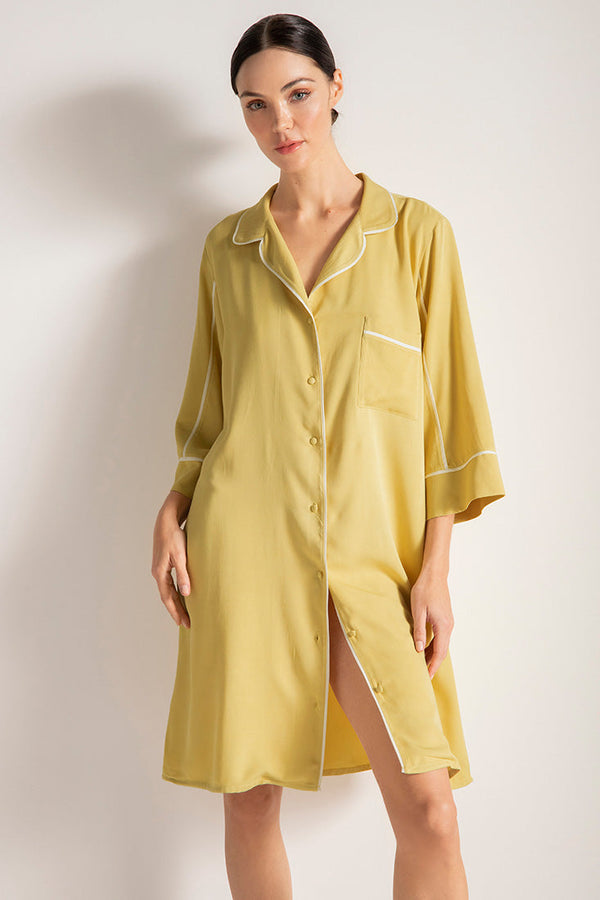 Pijama camisola manga corta, Color Amarillo
