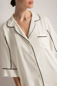 Pijama camisola, vivos en contraste, Color Crudo