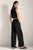 Top corto con escote cuadrado, Color Negro