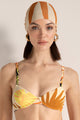 Top bikini con aro, estampado hojas