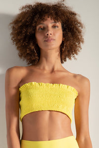 Top Strapless Nido de Abejas