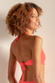 Top strapless con textura color neón