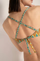 Top strapless con estampado de zig zag multicolor