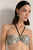 Top strapless, estampado con textura, Color Negro/Marfil