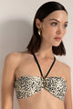 Top strapless, estampado con textura, Color Negro/Marfil