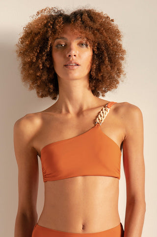 Top un hombro Color Terracota