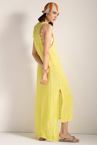 Vestido largo Amarillo Neón