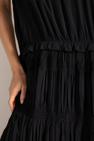 Vestido largo en viscosa, Color Negro