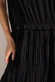 Vestido largo en viscosa, Color Negro