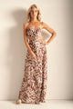 Vestido largo en viscosa con estampado africano