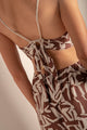 Vestido largo en viscosa con estampado africano