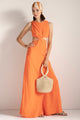Vestido largo en lino, Color Coral
