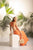 Vestido largo en lino, Color Coral