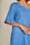 Vestido corto de un hombro color Azul