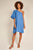 Vestido corto de un hombro color Azul