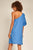 Vestido corto de un hombro color Azul